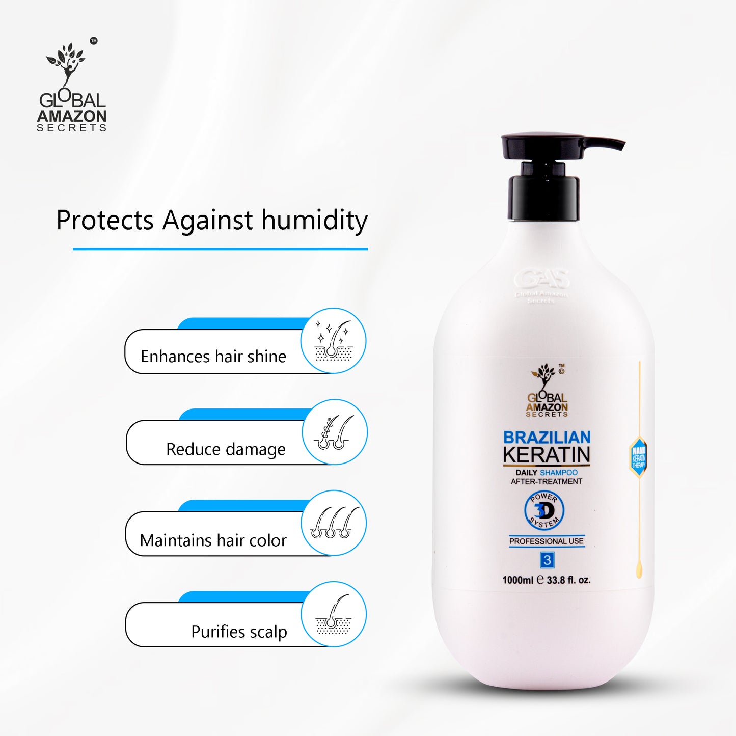 GLOBAL AMAZON SECRETS | Brazilian Keratin Shampoo 1000 ml