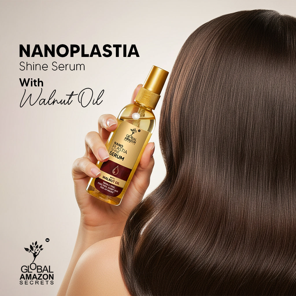 Global Amazon Secrets | Nano-Plastia Shine Serum | with Walnut oil | 100ml