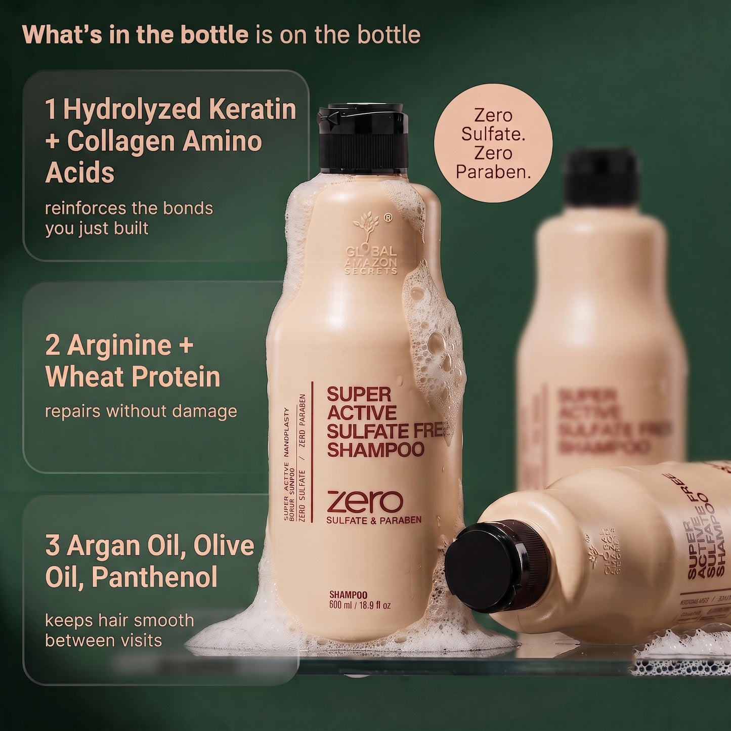 Super Active Sulfate Free Shampoo — Gentle Cleansing with Advanced Nanoplastia Technology | 500 ml
