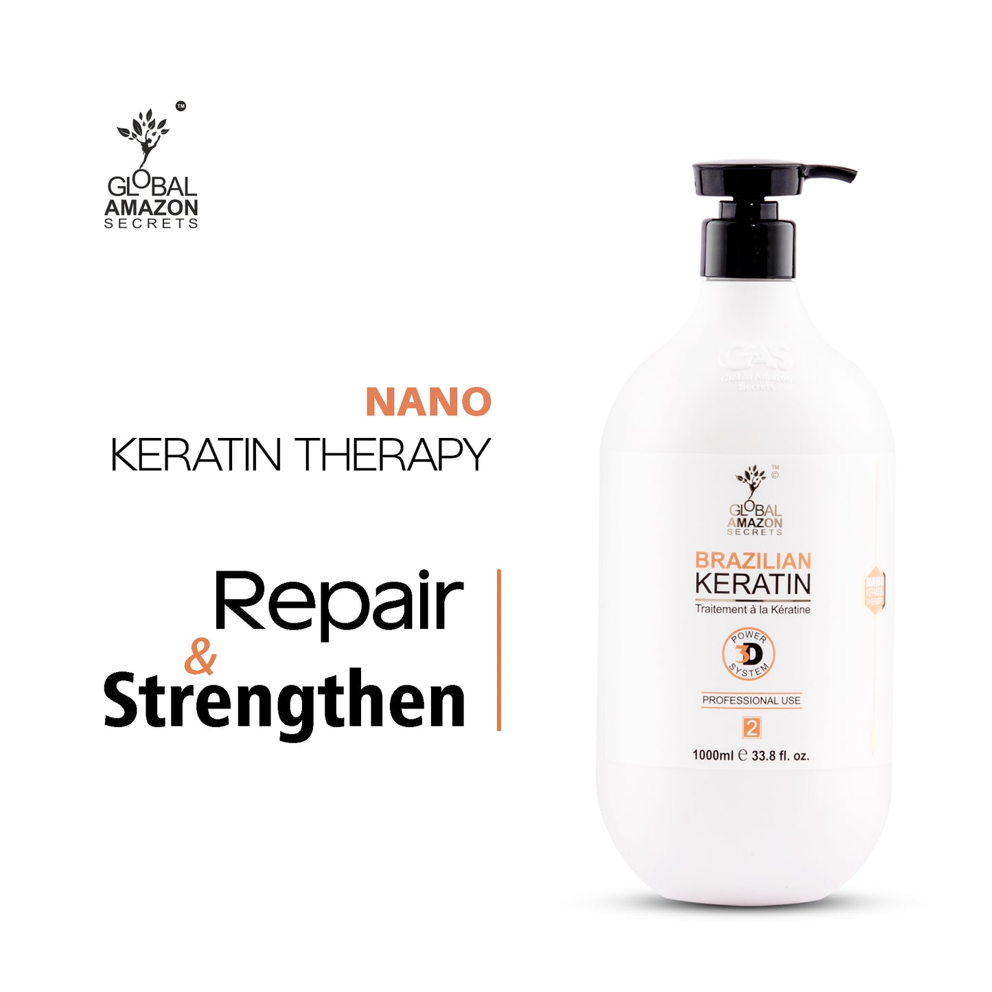 GLOBAL AMAZON SECRETS | Brazilian Keratin Treatment 1000 ml
