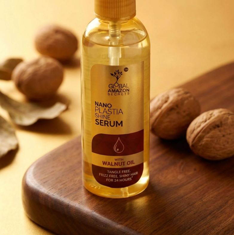 Global Amazon Secrets | Nano-Plastia Shine Serum | with Walnut oil | 100ml