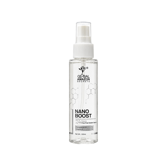 Nano Boost — 24 Hours Frizz Free Keratin Serum | Macadamia Oil & Vitamin E | Heat Protection Leave-In Serum | 100 ml
